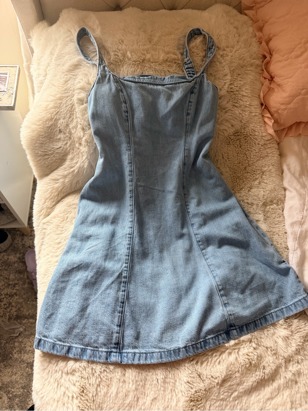 Hollister Pale Blue Denim Slip Dress with Adjustable Straps